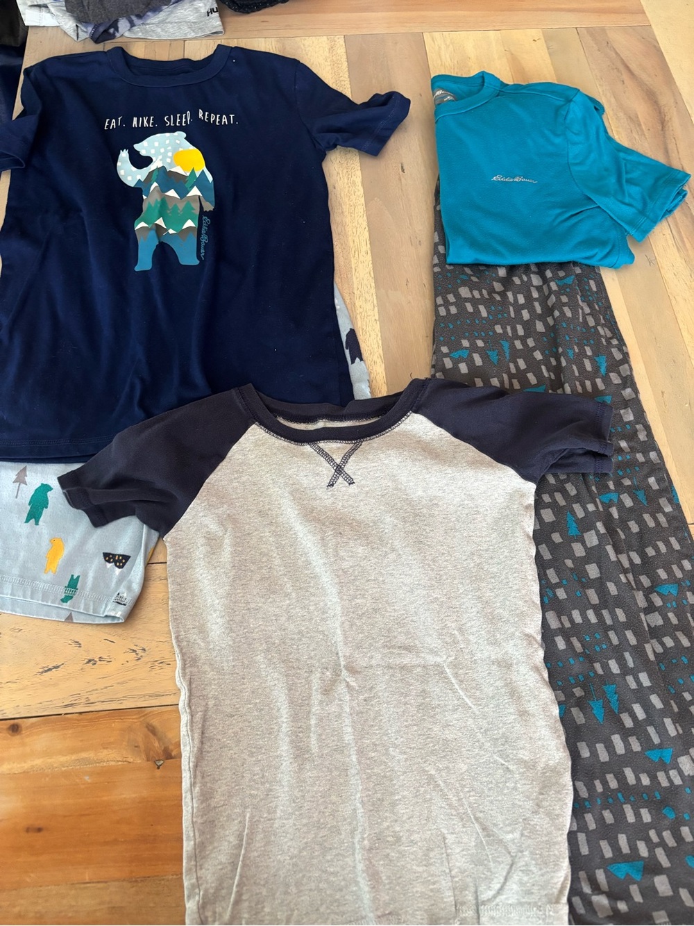 Eddie Bauer Kids Pajama Set - Navy, Teal, Gray, Brown Print